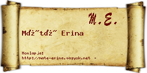 Máté Erina névjegykártya